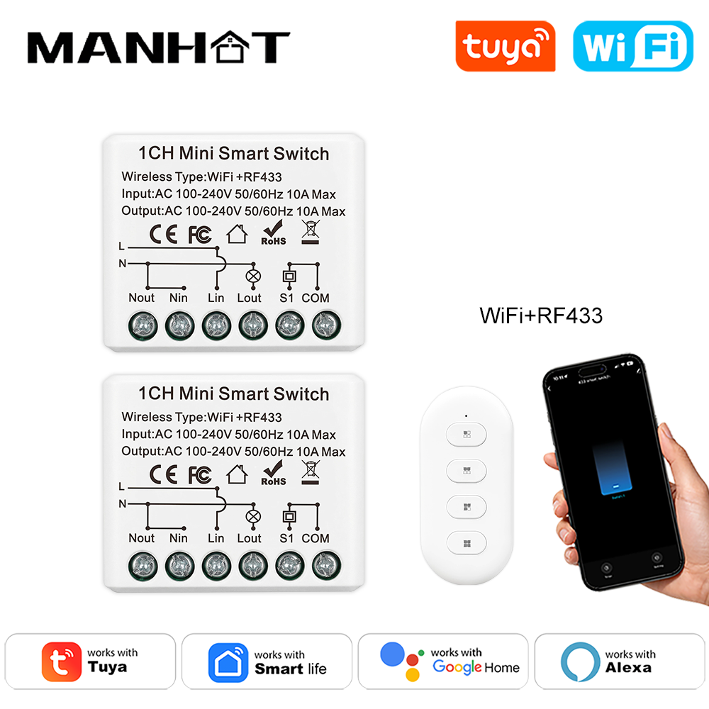 Home Automation Diy - Manhot WIFI 10A Smart Light Switches