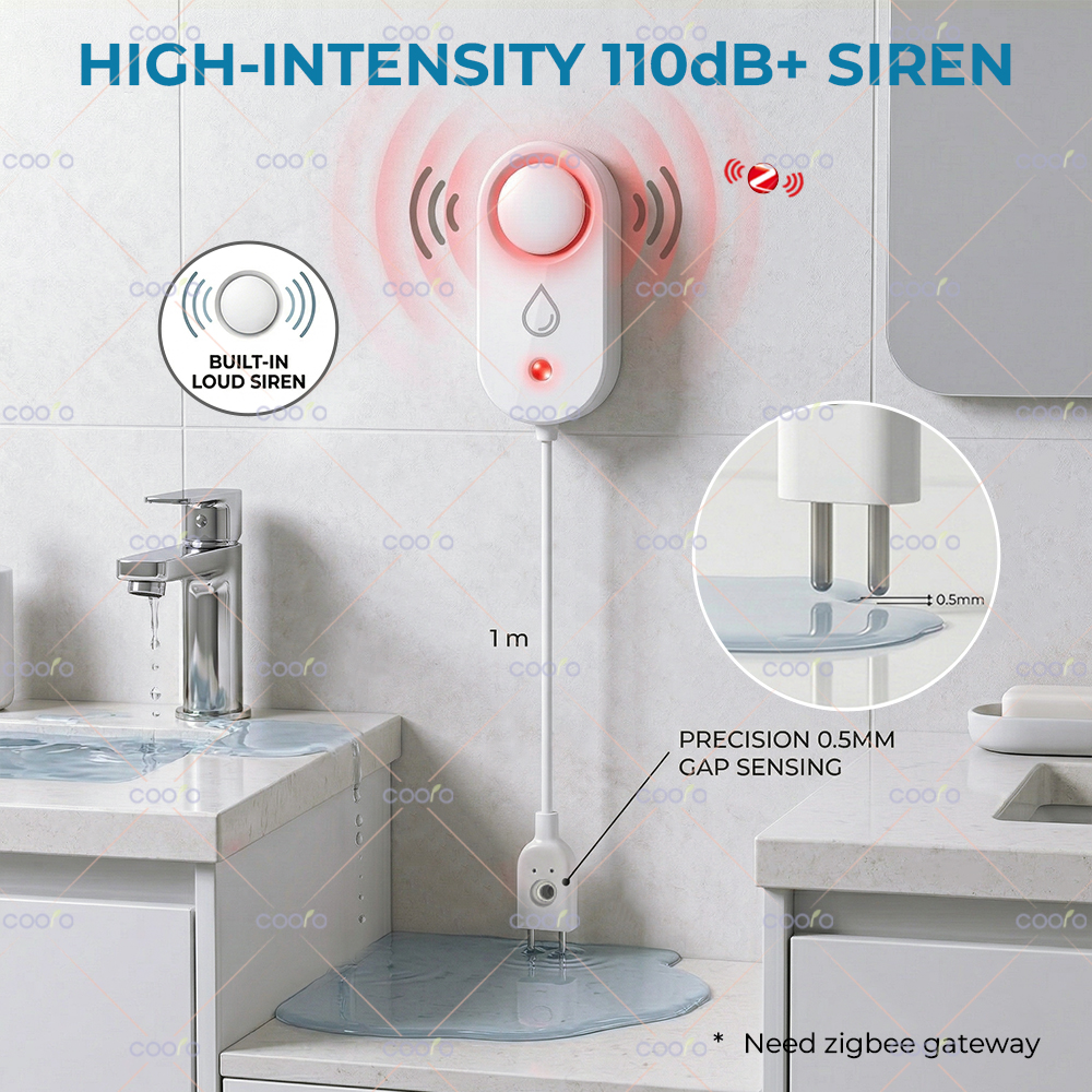 Tuya Zigbee Water Sensor Leaka - Water Leak Detector Wired review and price