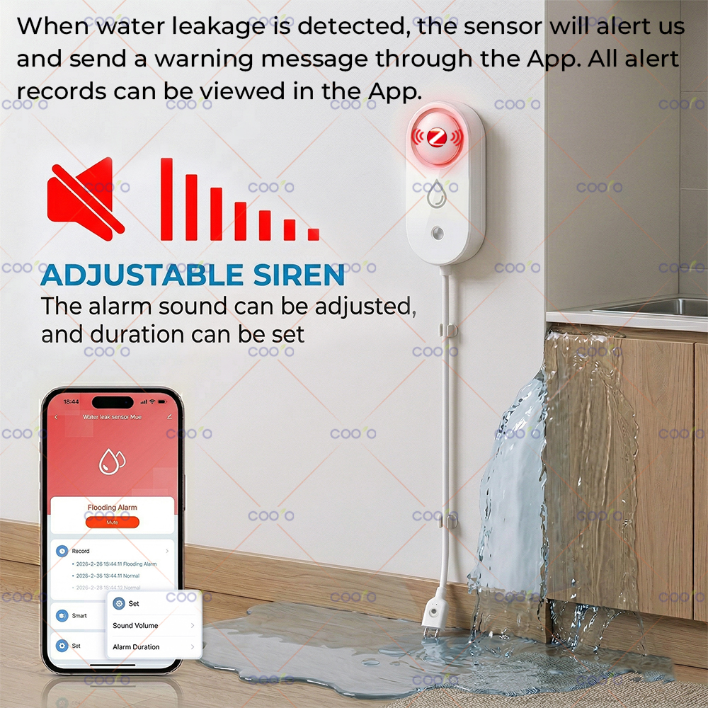 Tuya Zigbee Water Sensor Leaka - Water Leak Detector Wired review and price